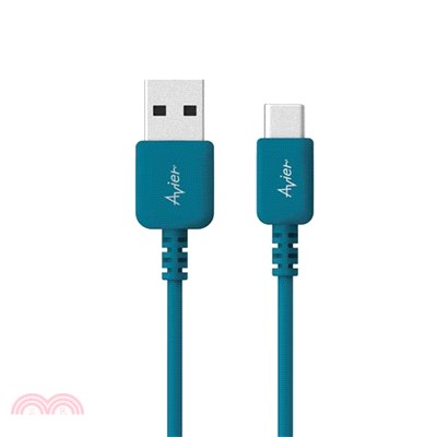 【Avier】COLOR MIX USB C to A 高速充電傳輸線 30cm-土耳其藍