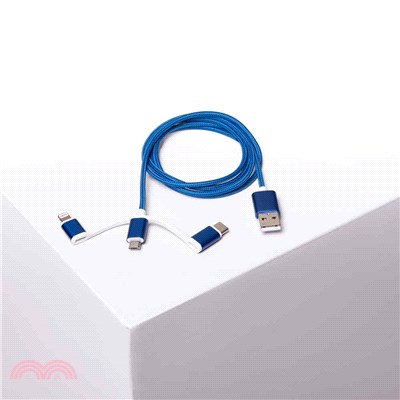 【Travel blue 英國藍旅】USB/USB-C/Lighnting(Mfi認證)三合一數據線 TB987