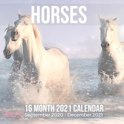 Horses 16 Month 2021 Calendar September 2020-December 2021: Horse Square Photo Book Monthly Pages 8.5 x 8.5 Inch