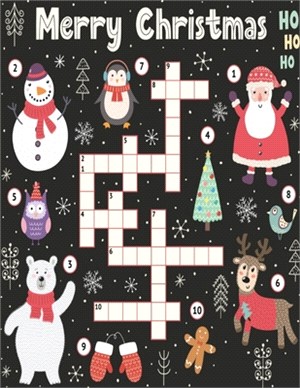 Merry Christmas: Crossword Puzzles for Kids Puzzles for Kids Puzzle Book for Ages 8-12 Great Puzzles with Coloring Book Pictures