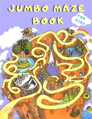 Jumbo Maze Book for Kids: Fun First Mazes Activity Workbook for Children Ages 4-8 - Color and Solve