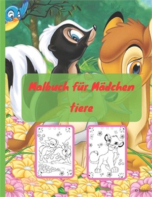 Malbuch Für Mädchen Tiere: Comic-Tiere mit Glitzer und Blumen. Zauberhaftes Malbuch für Mädchen, Kinder und Erwachsene. 50 wunderschöne Malvorlag