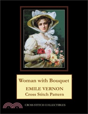 Woman with Bouquet: Emile Vernon Cross Stitch Pattern