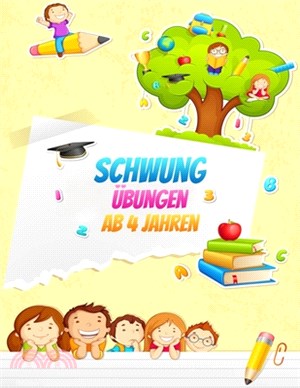 Schwungübungen ab 4 Jahren: Erste Schwünge, um Schreiben, Lesen & Zeichnen zu lernen, Großer A4 Vorschulblock ab Kindergarten - Für den Kindergart