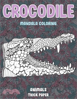 Mandala Coloring Thick paper - Animals - Crocodile