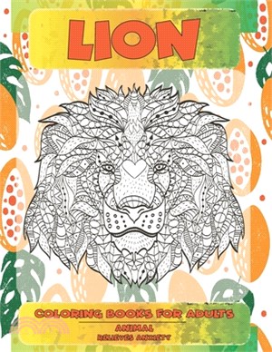 Coloring Books for Adults Relieves Anxiety - Animal - Lion