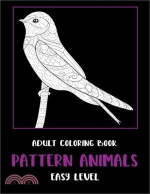 Adult Coloring Book Pattern Animals - Easy Level