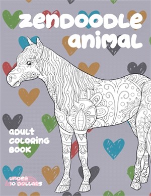 Adult Coloring Book Zendoodle Animal - Under 10 Dollars