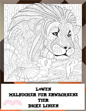 Malbücher für Erwachsene - Dicke Linien - Tier - Löwen