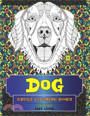 Adult Coloring Books - Animals - Easy Level - Dog