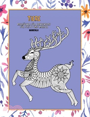 Malbücher für Erwachsene für Stifte und Marker - Mandala - Tiere