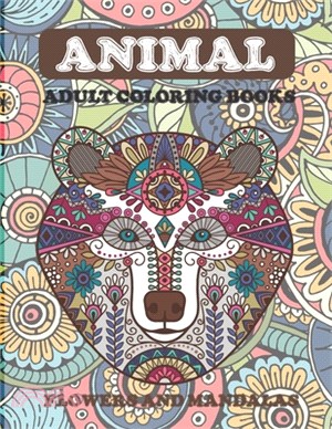 Adult Coloring Books Flowers and Mandalas - Animal