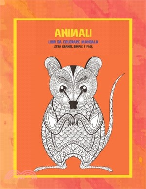 Libri da colorare Mandala - Letra grande, simple y fácil - Animali
