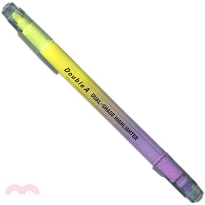 【Double A】雙頭螢光筆-黃+淡紫