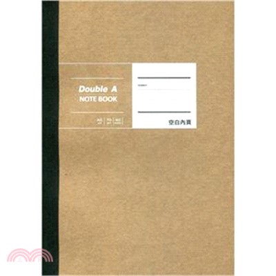 【Double A】A5膠裝空白筆記本 布膠系列-黃牛皮