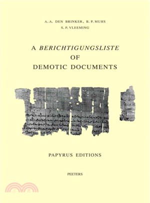 A Berichtigungsliste of Demotic Documents ― Papyrus Editions