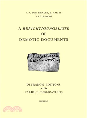 A Berichtigungsliste of Demotic Documents ― Ostrakon Editions And Various Publications