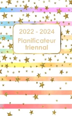 Planificateur triennal 2022-2024: Calendrier 36 mois Calendrier avec jours fériés Planificateur quotidien de 3 ans Calendrier de rendez-vous Ordre du