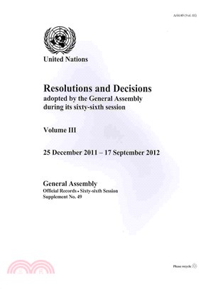 Resolutions and Decisions Adopted by the General Assembly During Its Sixty-sixth Session