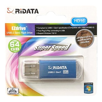 【RIDATA】HD16 隨身碟USB3.1 64G-藍