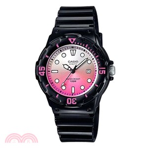 卡西歐CASIO 運動潛水風格腕錶-黑粉