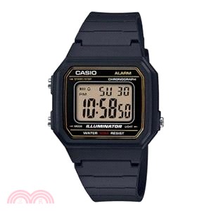 CASIO 薄型電子錶 W-217H-1AVDF（金）