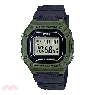 卡西歐CASIO STANDARD 數位顯示手錶-綠黑