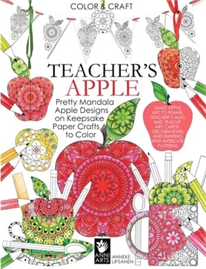Teacher's Apple: Pretty Mandala Apple Designs on Keepsake Paper Crafts to Color