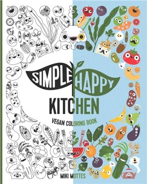 Simple Happy Kitchen Vegan Coloring Book