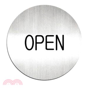 【deflect-o】鋁質圓形貼牌-英文'OPEN(營業中)'