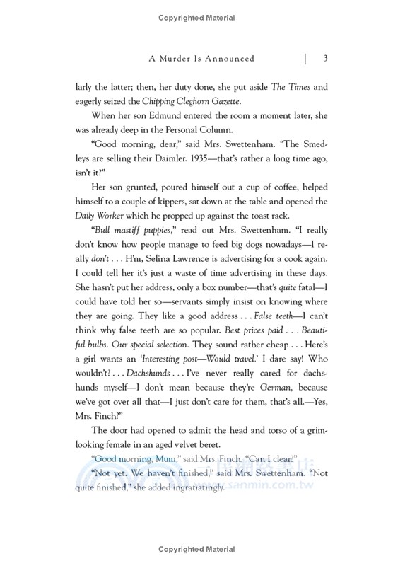 A Murder Is Announced：A Miss Marple Mystery