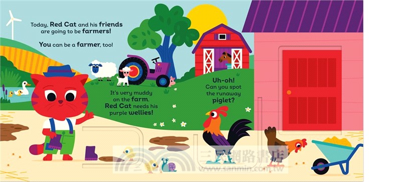 Red Cat the Farmer：With chunky lift-the-flaps