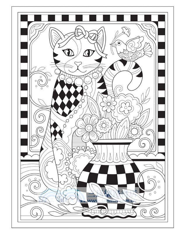 Creative Haven Country Cats & City Kitties Coloring Book