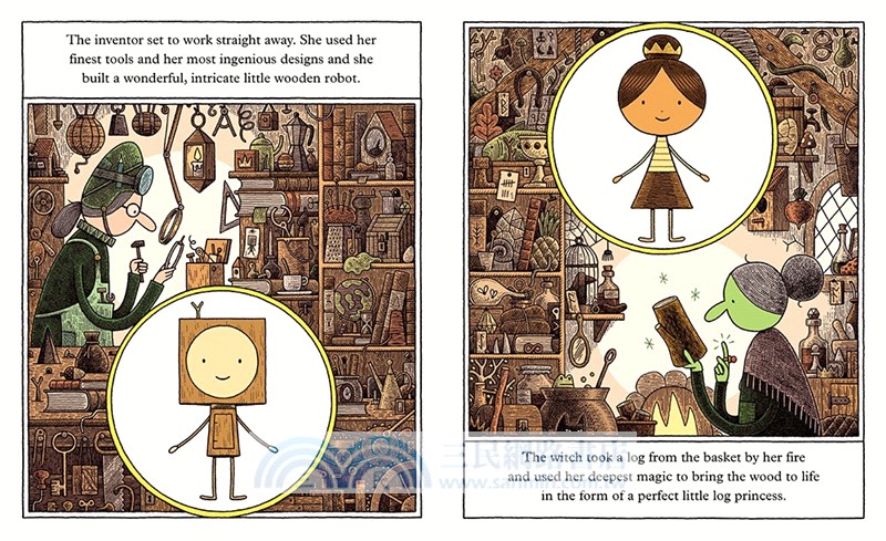 The Little Wooden Robot and the Log Princess