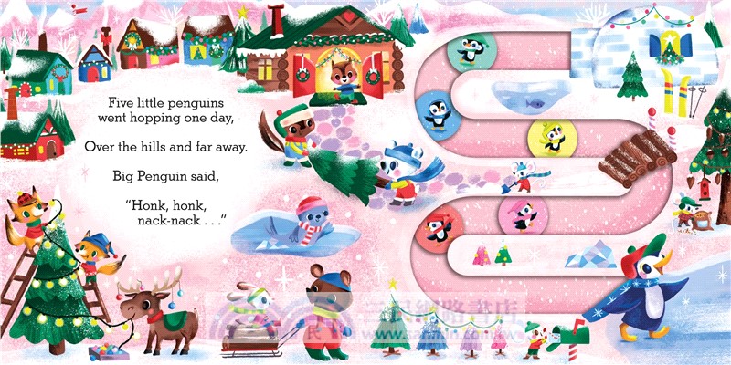 Five Little Penguins：A Festive Nursery Rhyme Counting Book for Toddlers (手指迷宮書)