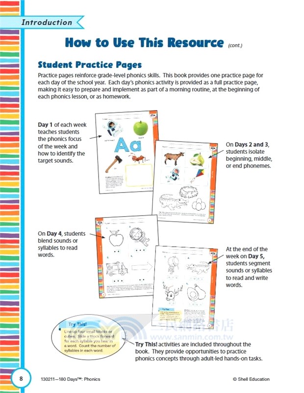 180 Days Phonics for Prekindergarten