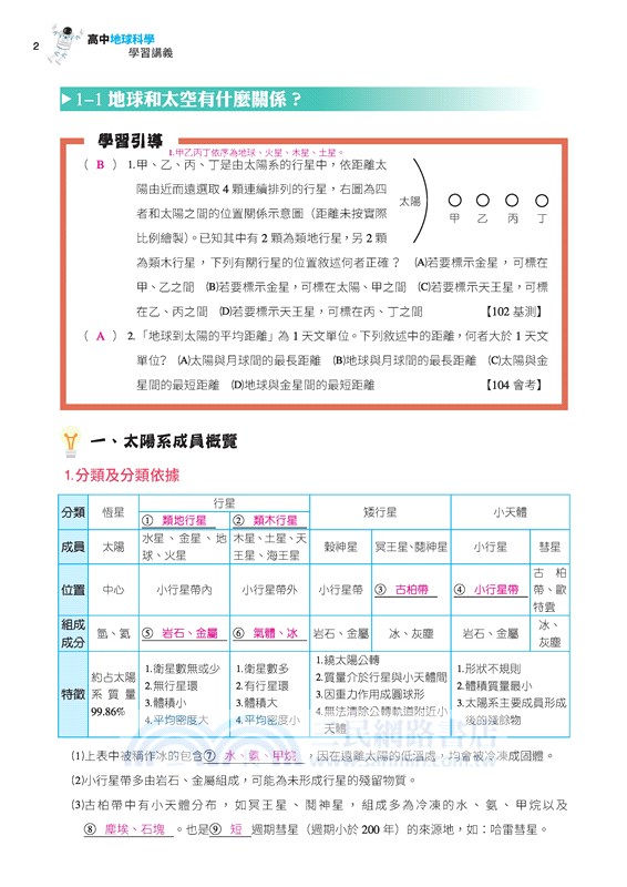 普通型高中地球科學學習講義(含解答本)