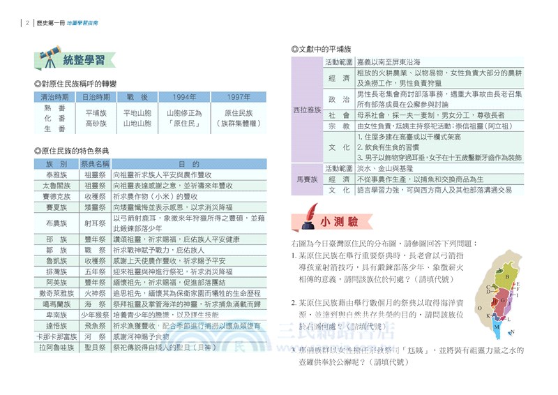 普通型高中歷史第一冊地圖學習指南