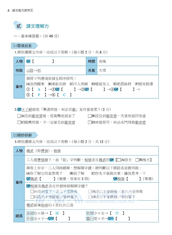 技術型高中國文語文能力習作1