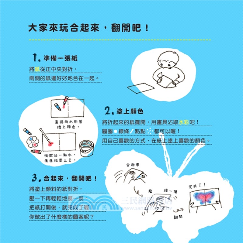 松田奈那子的創意繪本組《合起來，翻開！》＋《吹一下，變成什麼了？》