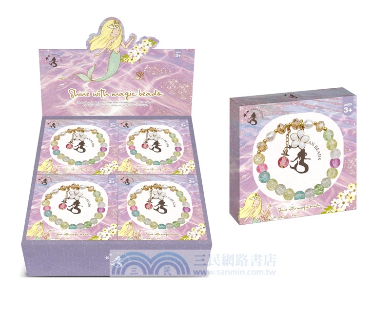 水晶串珠手鍊：五瓣花