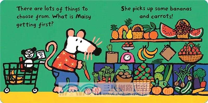 Maisy Goes Shopping (場景遊戲書)(硬頁書)(美國版)
