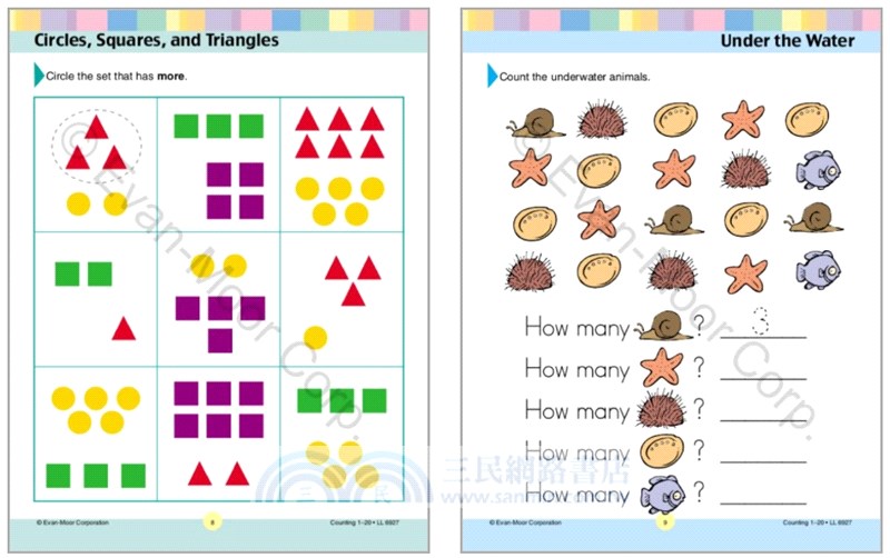 Learning Line Workbooks - Counting 1-20, Grades K-1