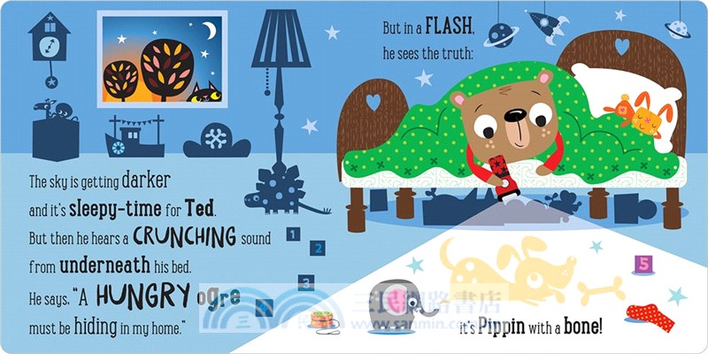 What's Under the Bed, Ted? (隨書附小手電筒)(美國版)