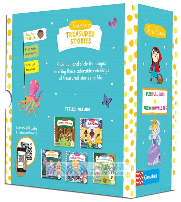 First Stories 童話有聲推拉書 (附音檔QRcode)(共10本硬頁書/一套5本)－Favourite Stories/Treasured Stories