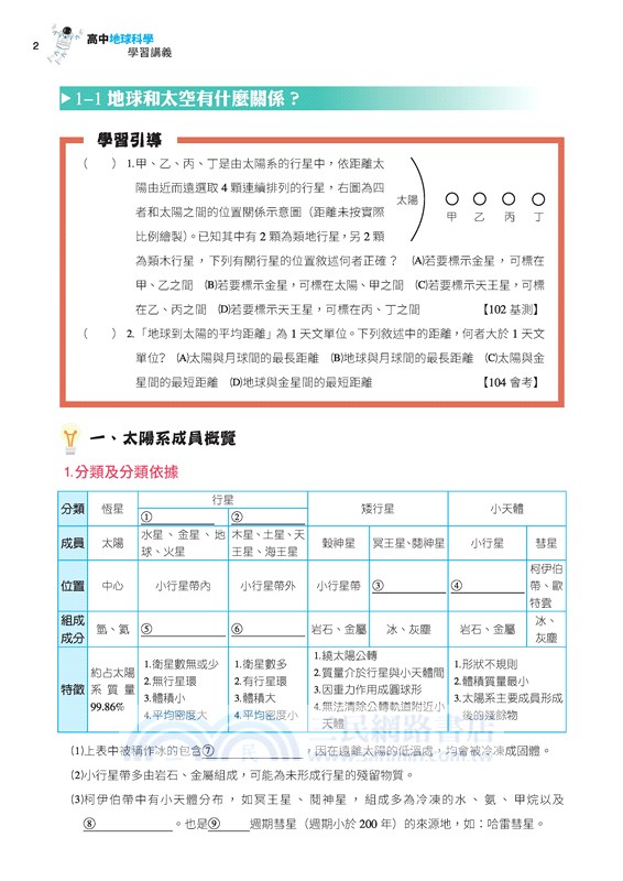 普通型高中地球科學學習講義(含解答本)
