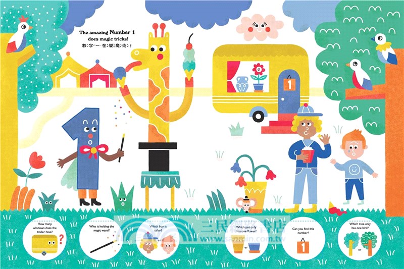 數字馬戲團：給小小孩的第一本點讀數字翻翻書