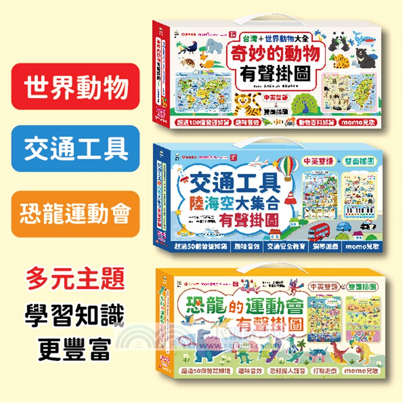 奇妙的動物100種有聲掛圖：台灣＋世界動物大全（雙面＋中英文單字）