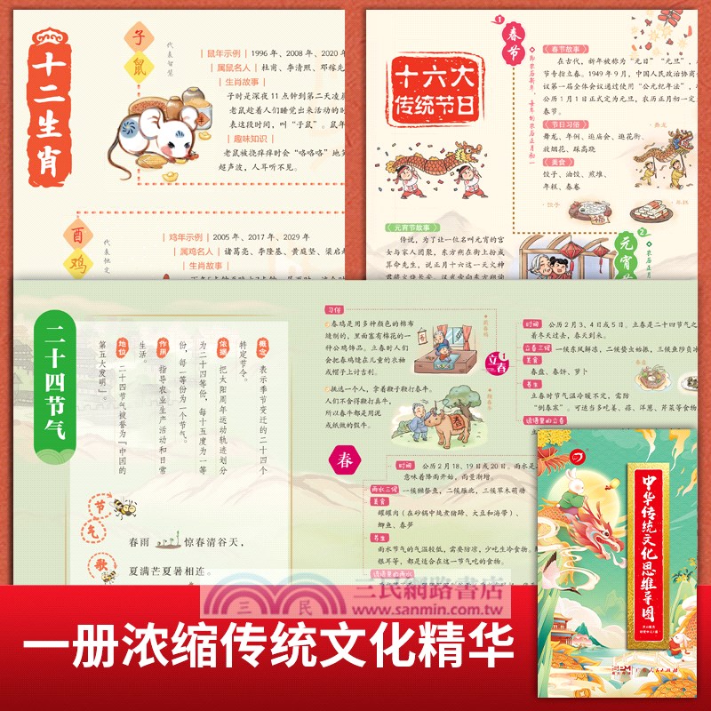 中華傳統文化思維導圖畫冊(漫畫版)（簡體書）