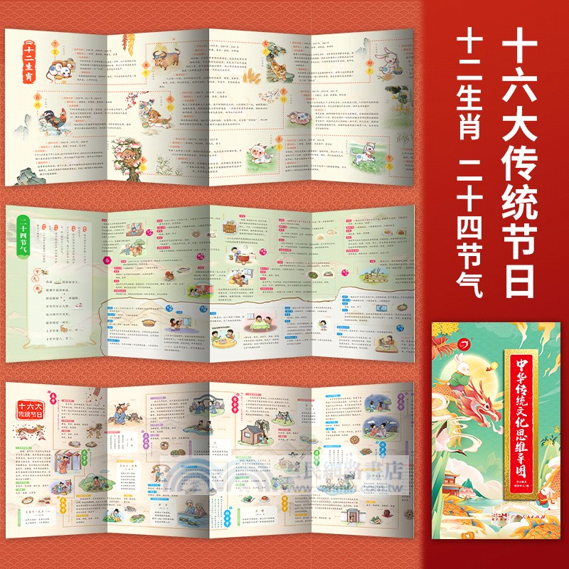 中華傳統文化思維導圖畫冊(漫畫版)（簡體書）